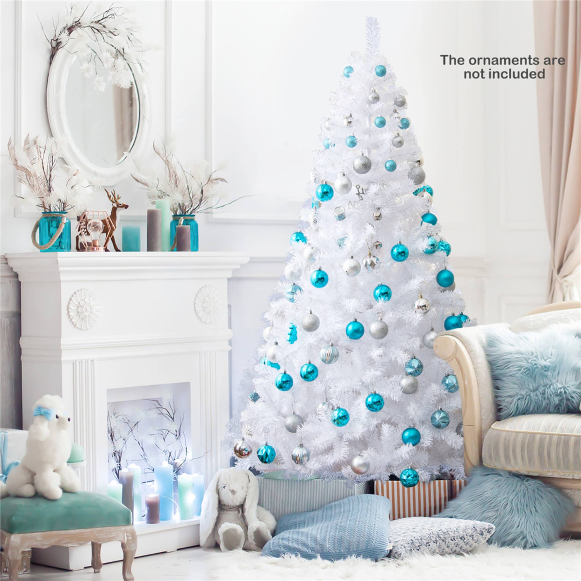 Costway 6ft. Unlit White Pine Artificial Christmas Tree
